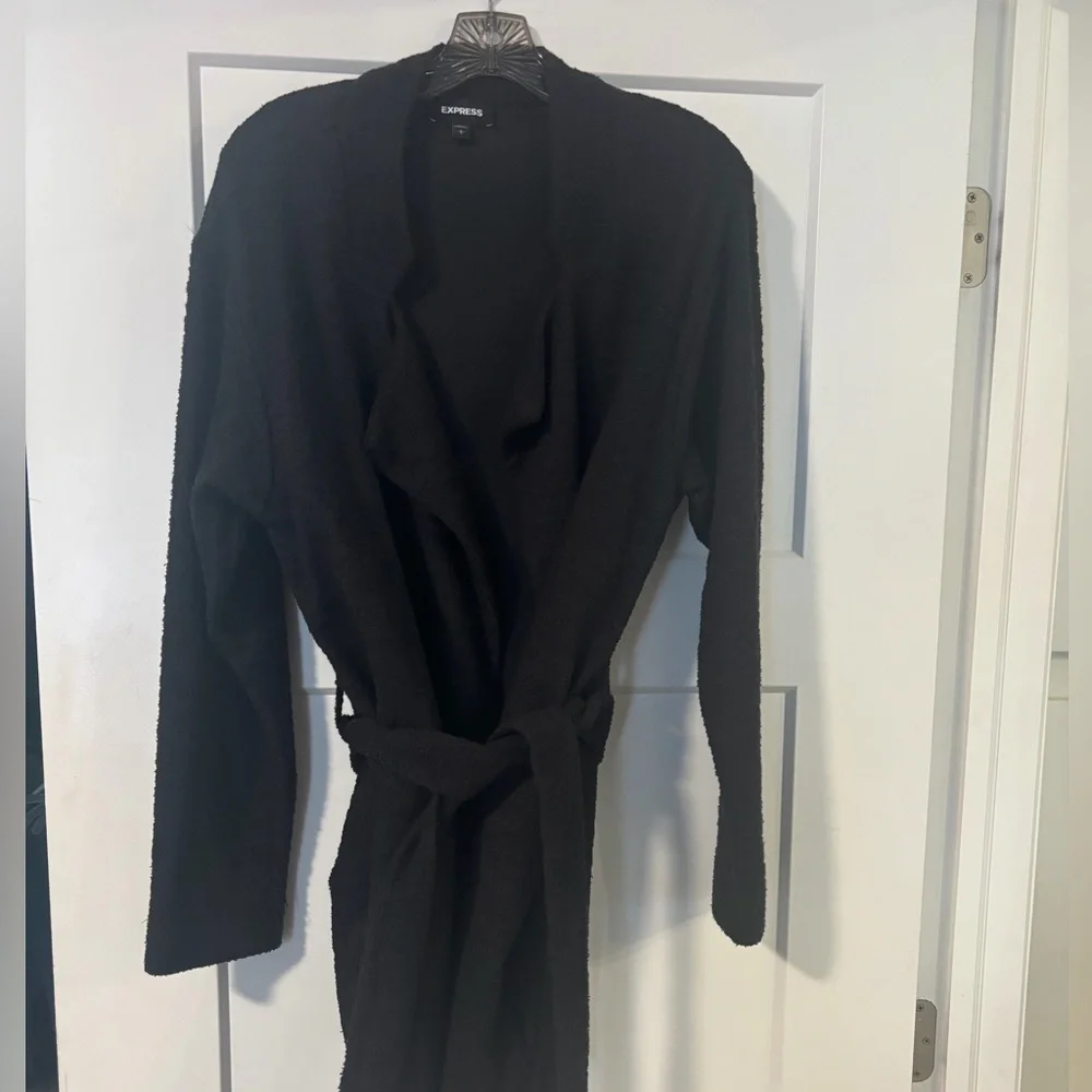 NWOT Express Black Women's Textured Long Cardigan Sweater